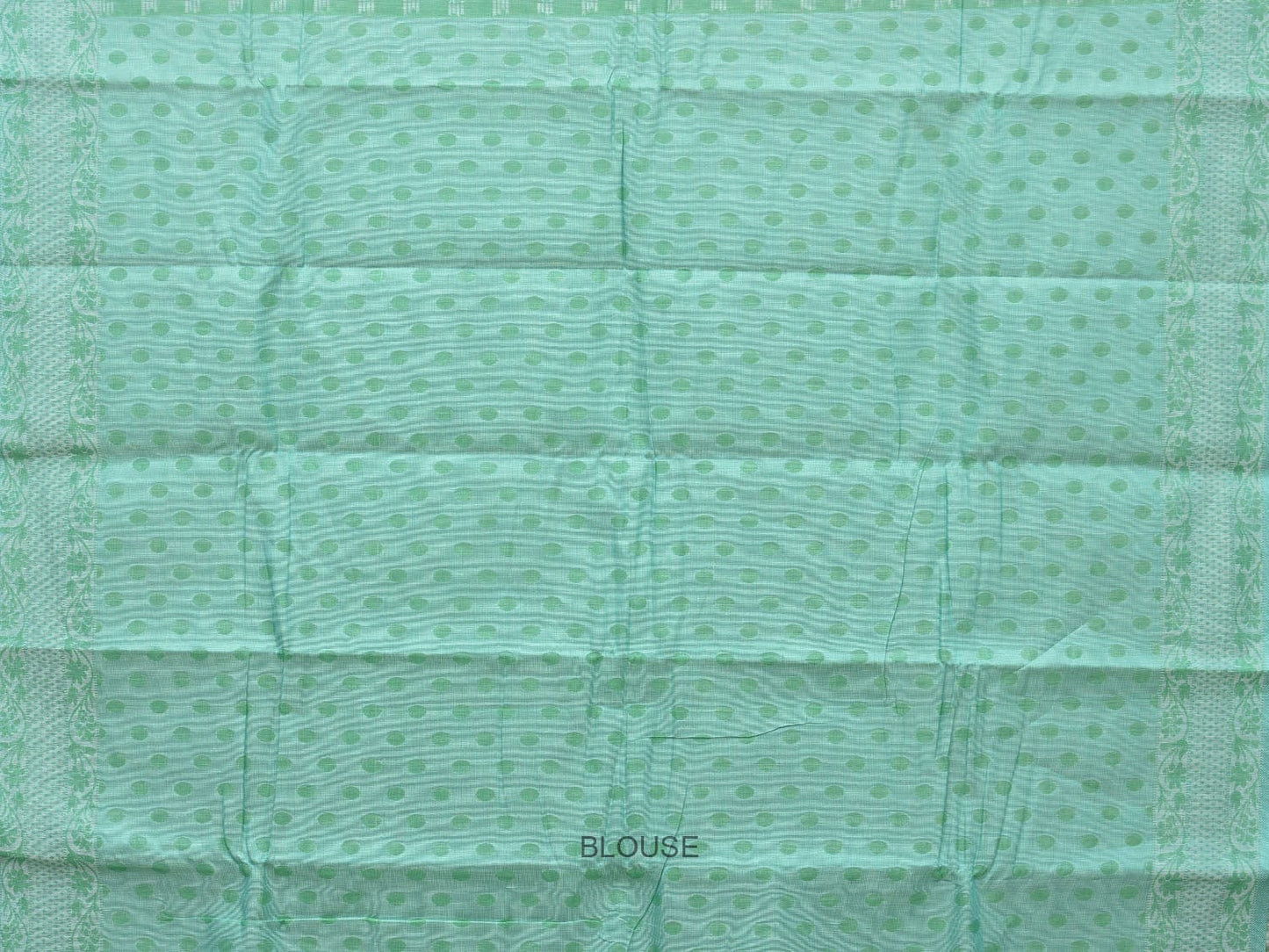 Turquoise Special Cotton 80s Double Cloth with Buta and Border Design o0398