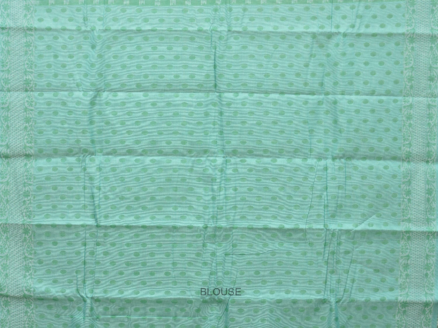 Turquoise Special Cotton 80s Double Cloth with Buta and Border Design o0398