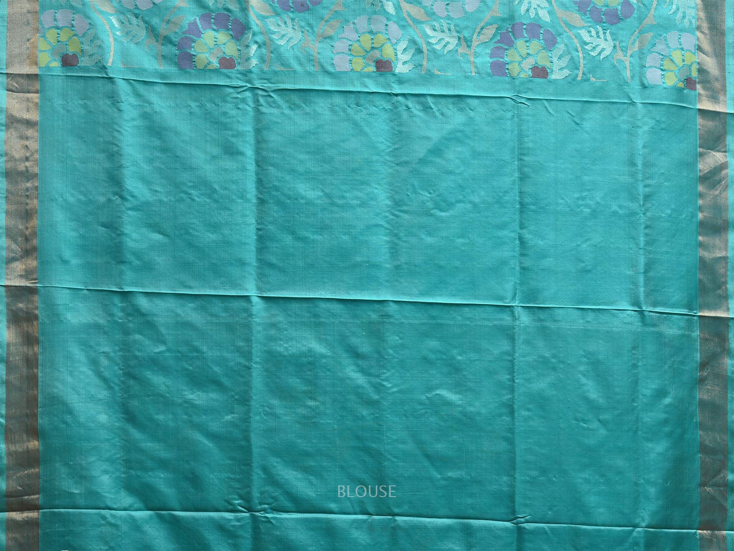 Turquoise Uppada Silk Handloom Saree with All Over Floral Design u2339