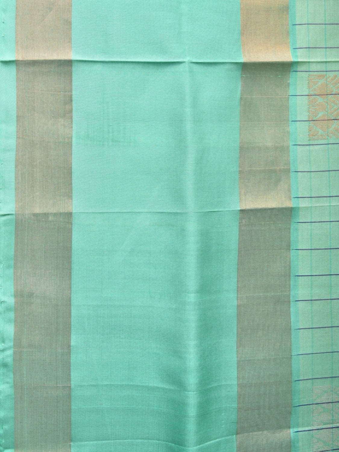 Turquoise Uppada Silk Handloom Saree with Body Buta and Checks Design u2123