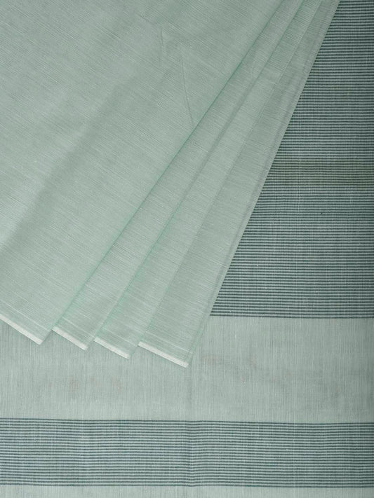 Turquoise Venkatagiri Cotton Saree with Strips Pallu Design v0146