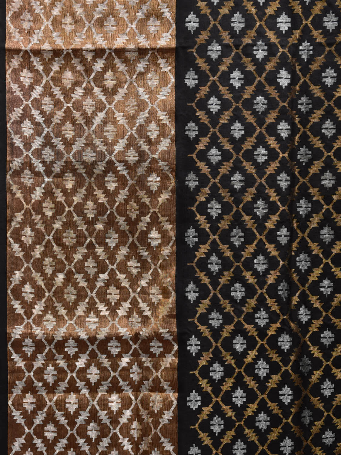 Black Uppada Silk Handloom Saree with All Over Dhaka Jamdani Design u2259