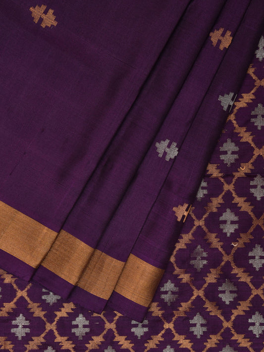 Purple Uppada Silk Handloom Saree with Jamdani Pallu Design u2266
