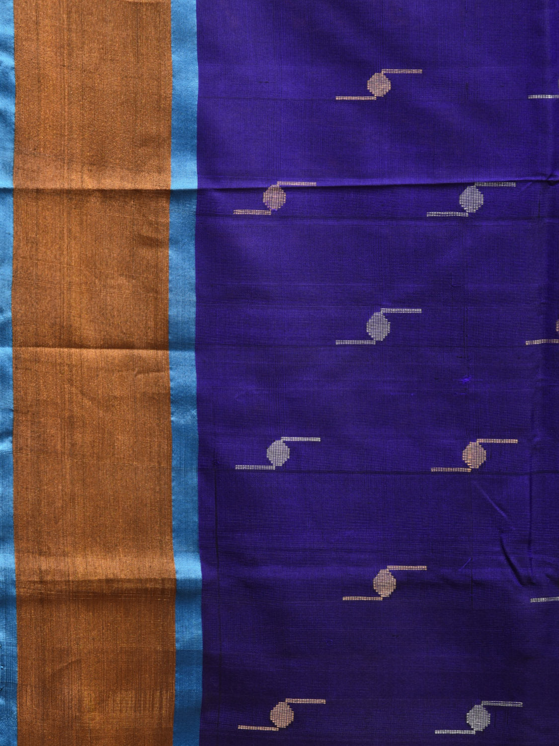 Dark Blue and Blue Uppada Silk Handloom Saree with Body Buta and Contrast Pallu Design u2267