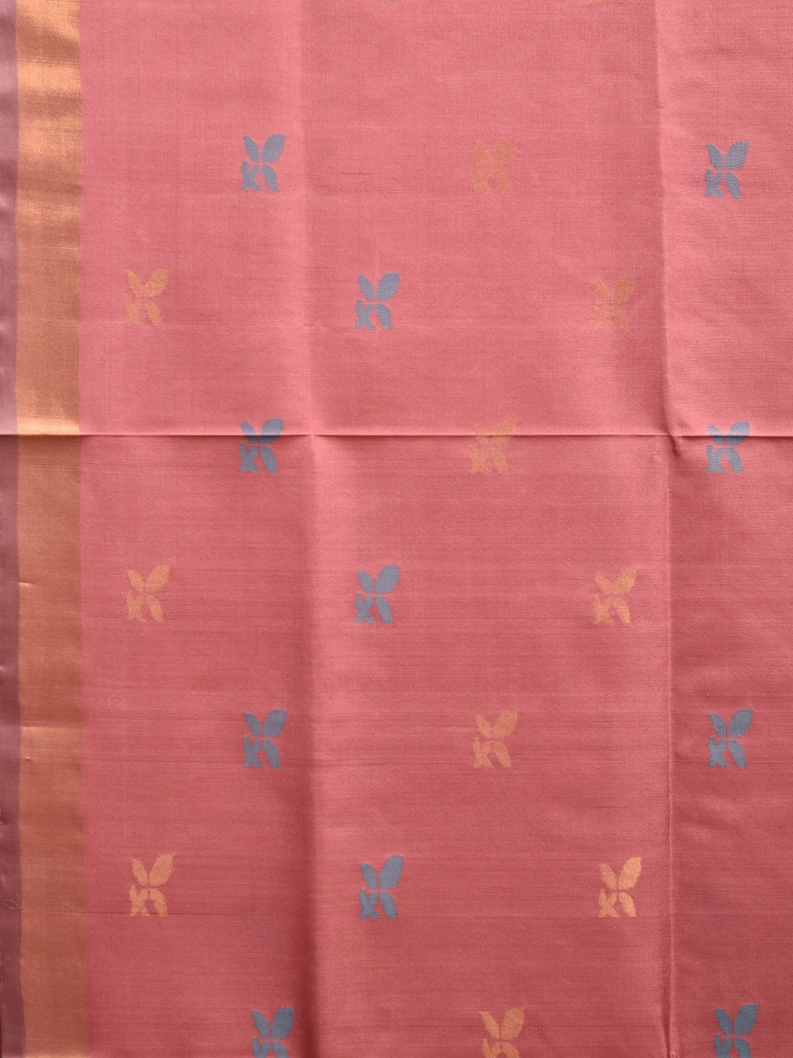 Peach and Mauve Uppada Silk Handloom Saree with Floral Pallu Design u2275
