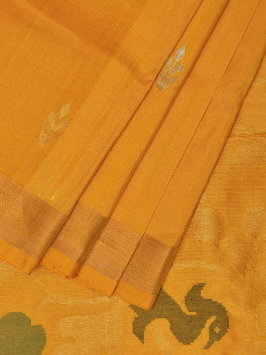 Yellow Uppada Silk Handloom Saree with Floral Pallu Design u2280
