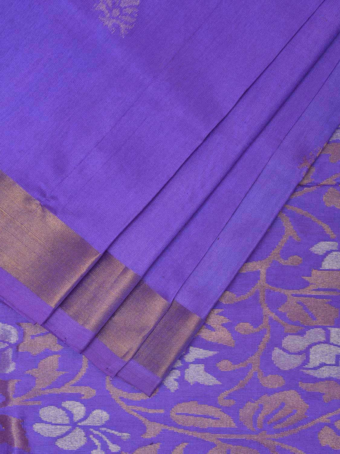 Lavender Uppada Silk Handloom Saree with Floral Pallu Design u2284