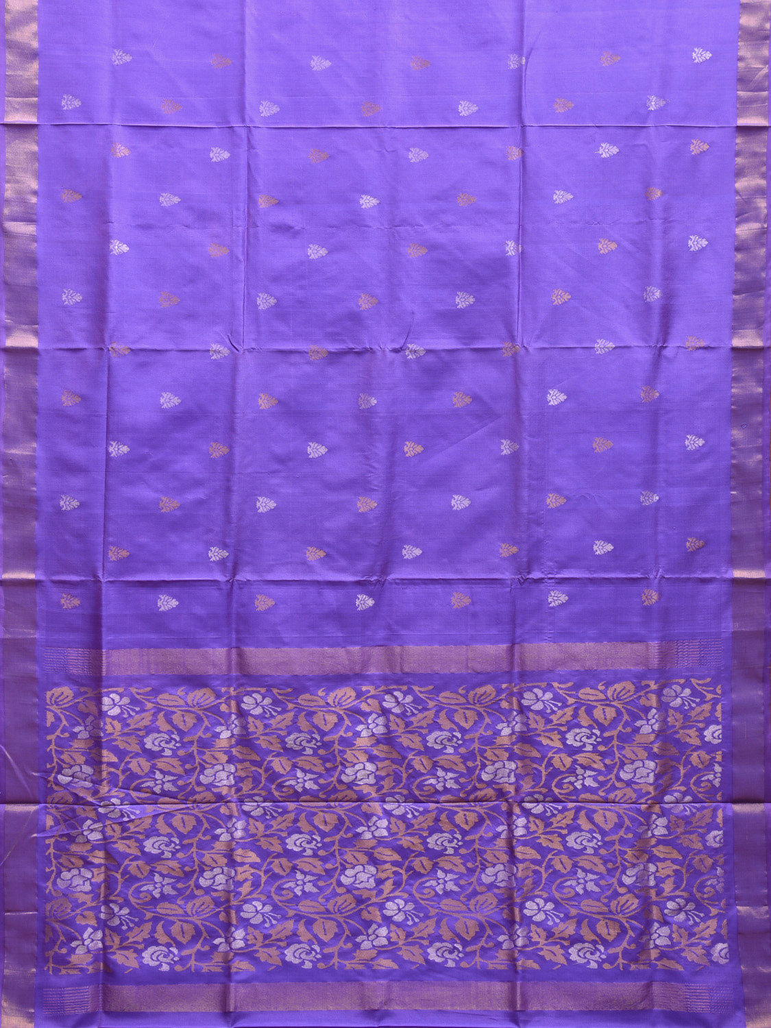 Lavender Uppada Silk Handloom Saree with Floral Pallu Design u2284