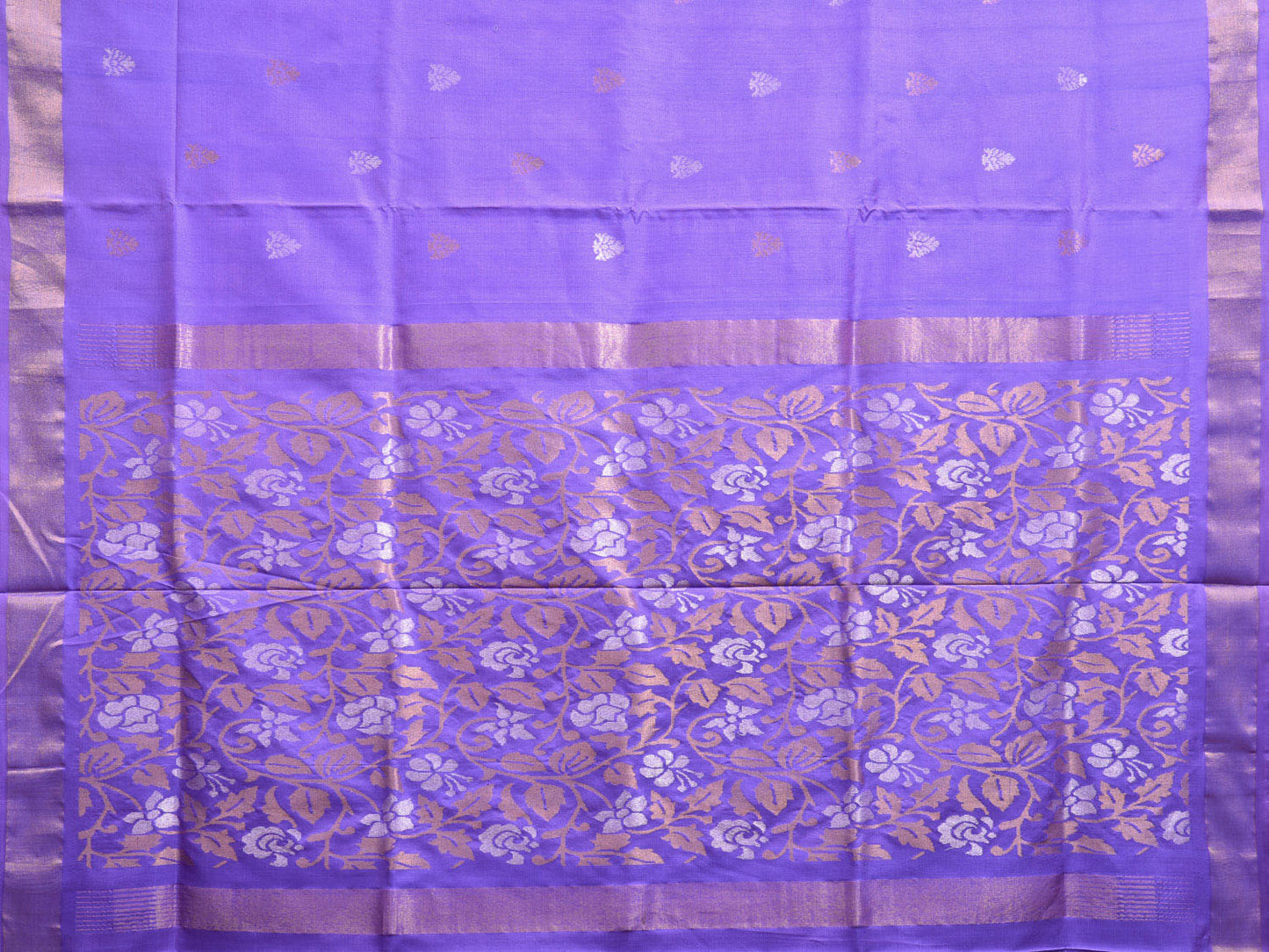Lavender Uppada Silk Handloom Saree with Floral Pallu Design u2284