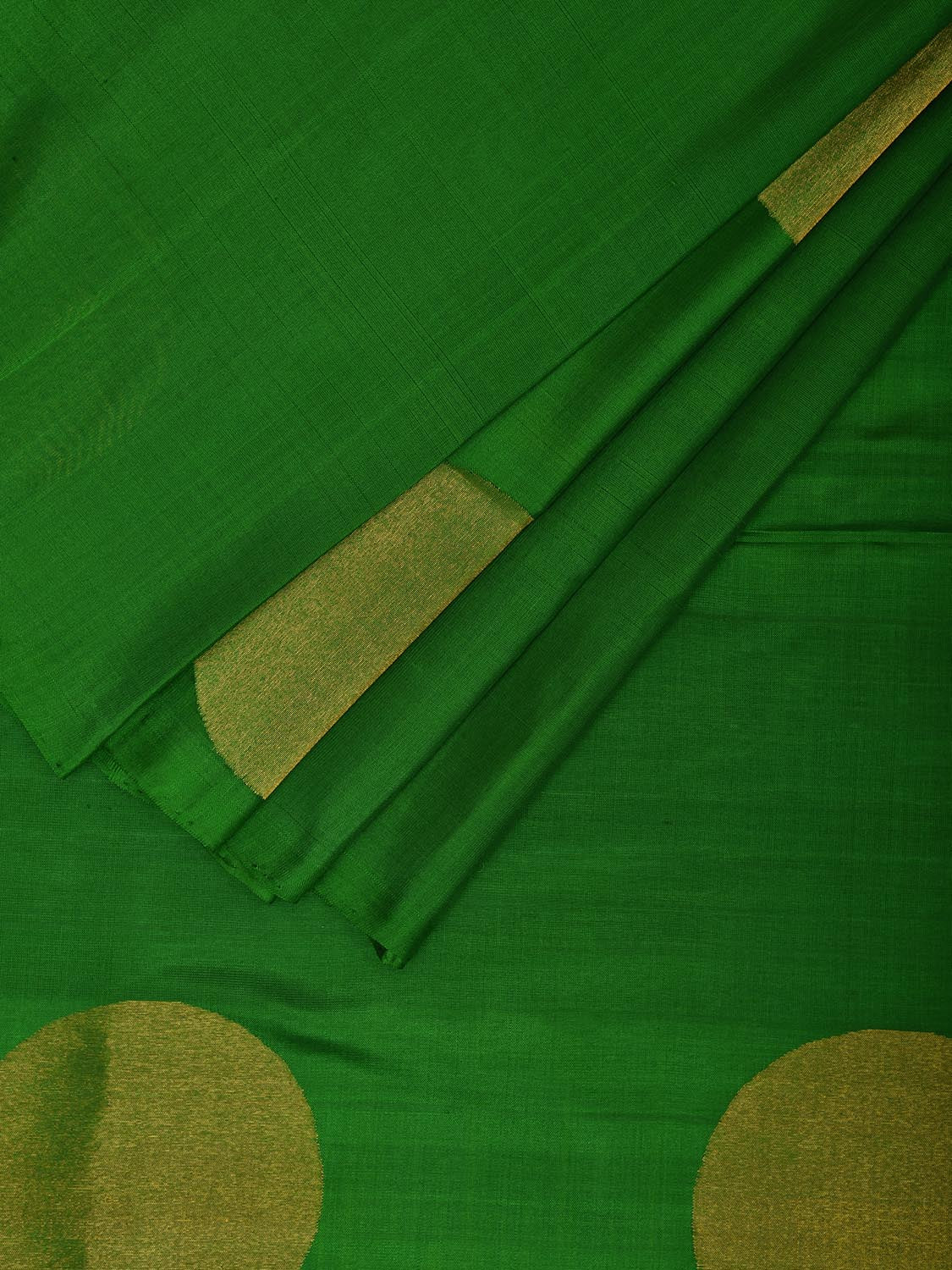 Green Uppada Silk Handloom Saree with All Over Big Polka Design u2320