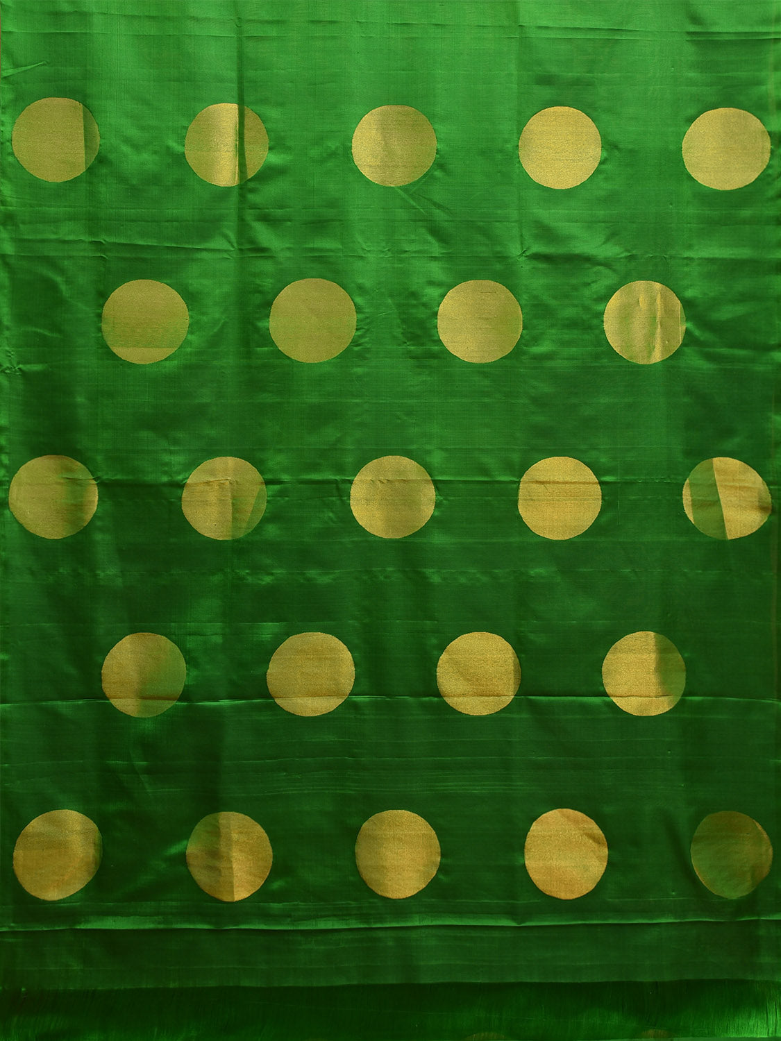 Green Uppada Silk Handloom Saree with All Over Big Polka Design u2320