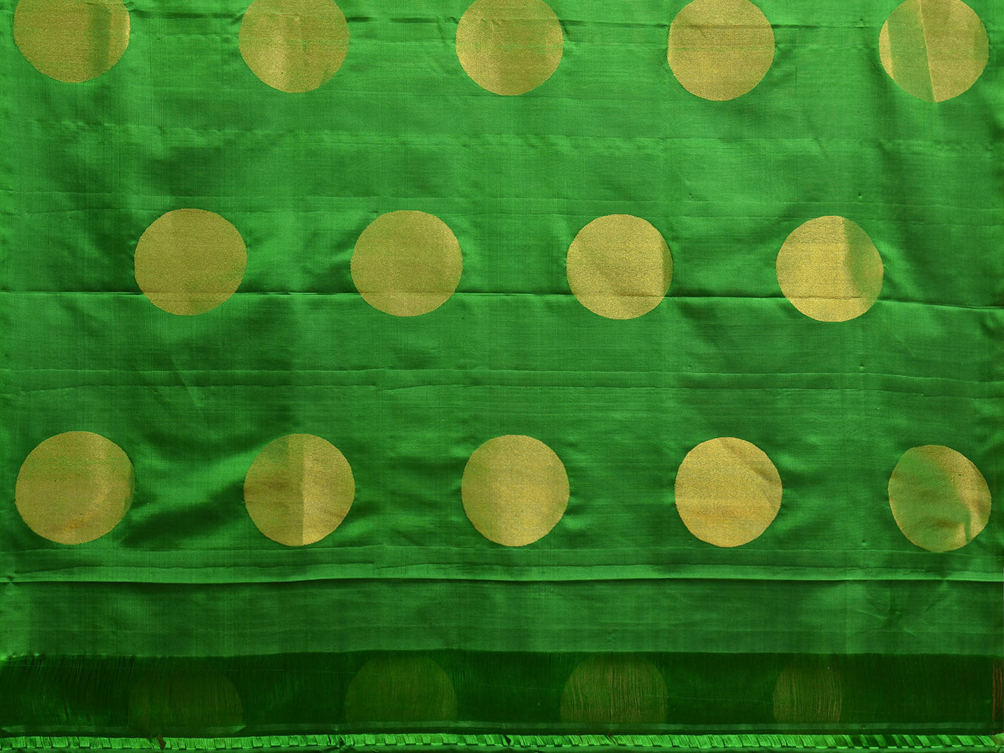 Green Uppada Silk Handloom Saree with All Over Big Polka Design u2320