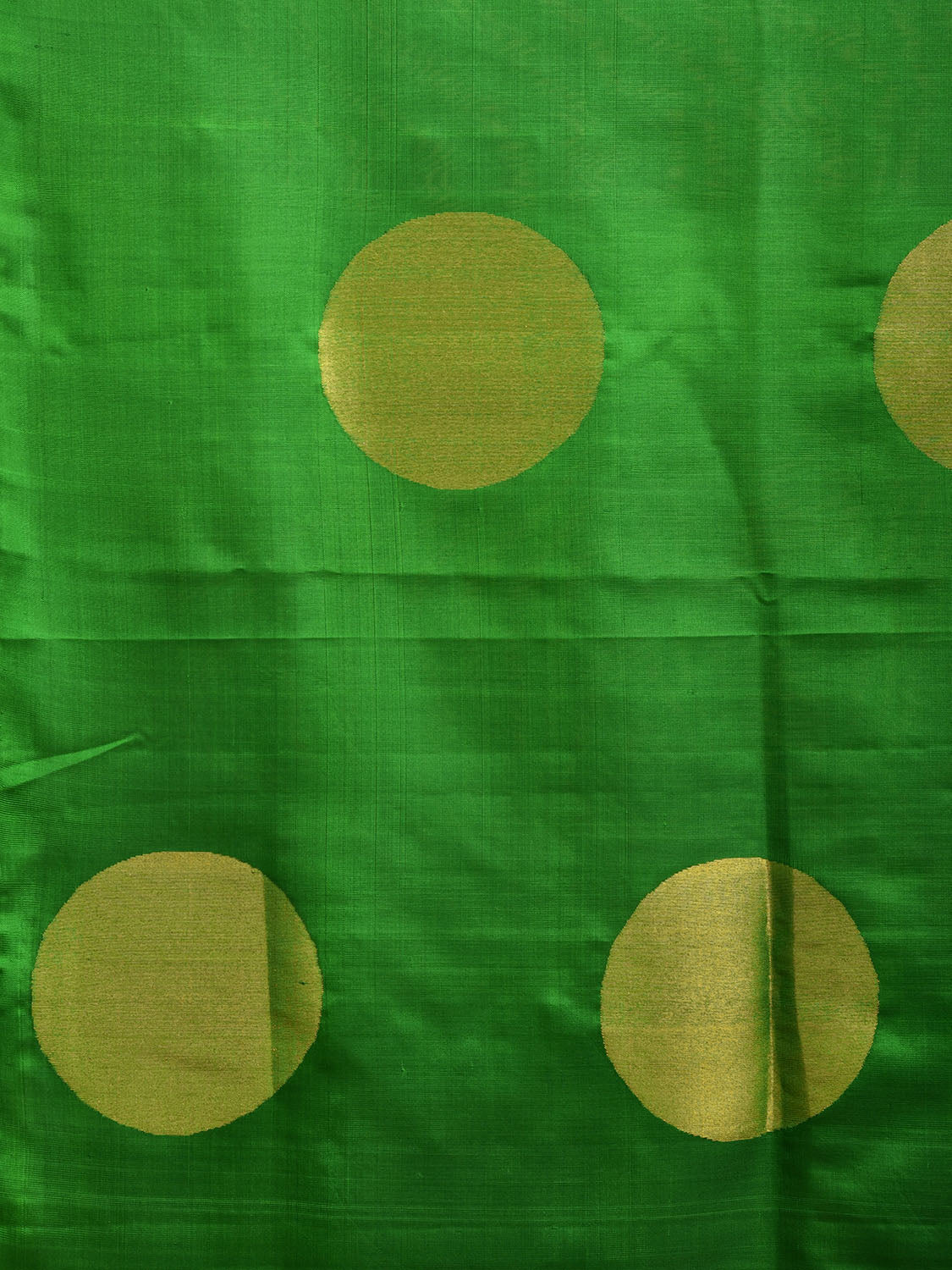 Green Uppada Silk Handloom Saree with All Over Big Polka Design u2320