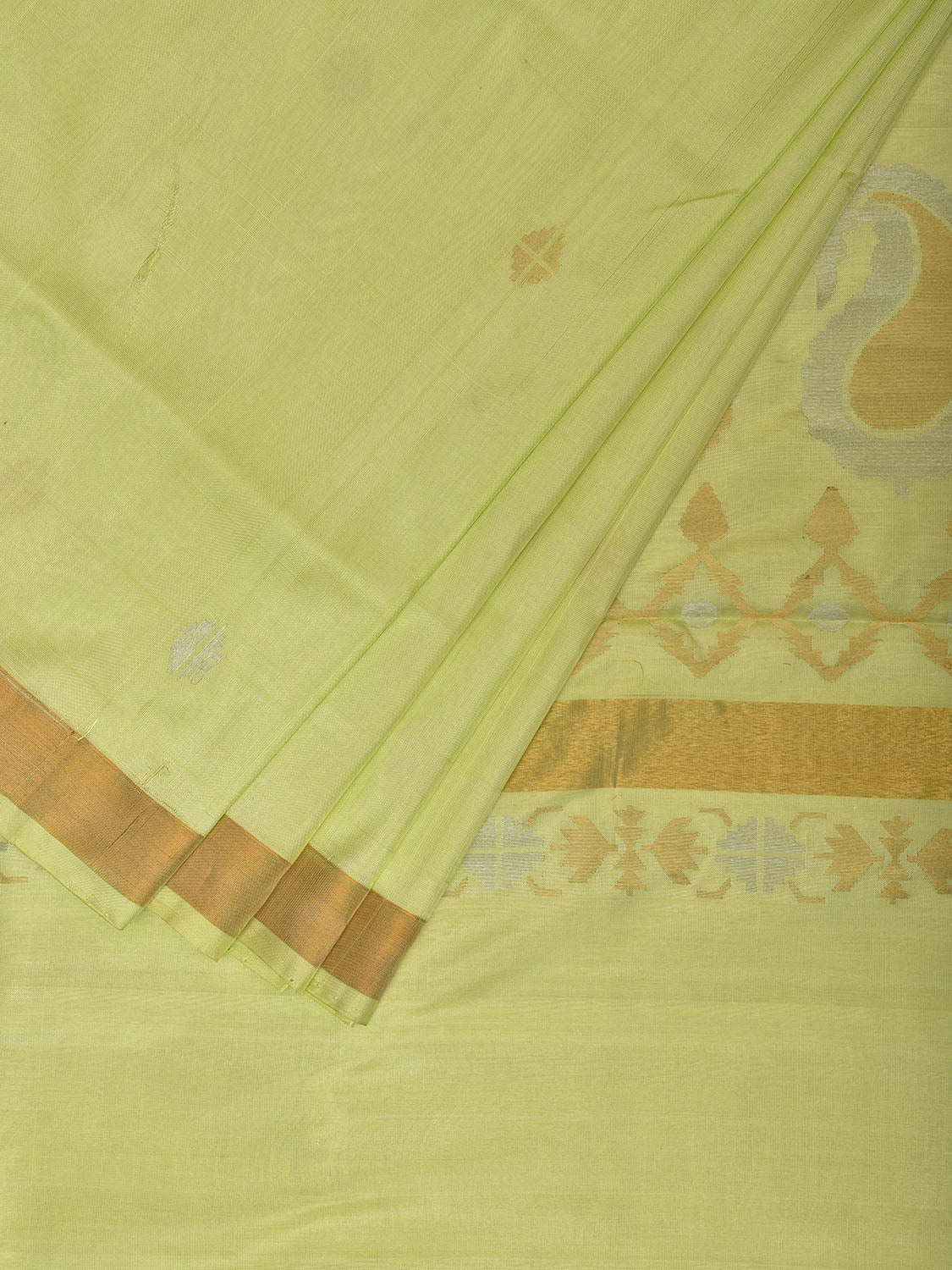 Light Green Uppada Silk Handloom Saree with Mango Pallu Design u2321