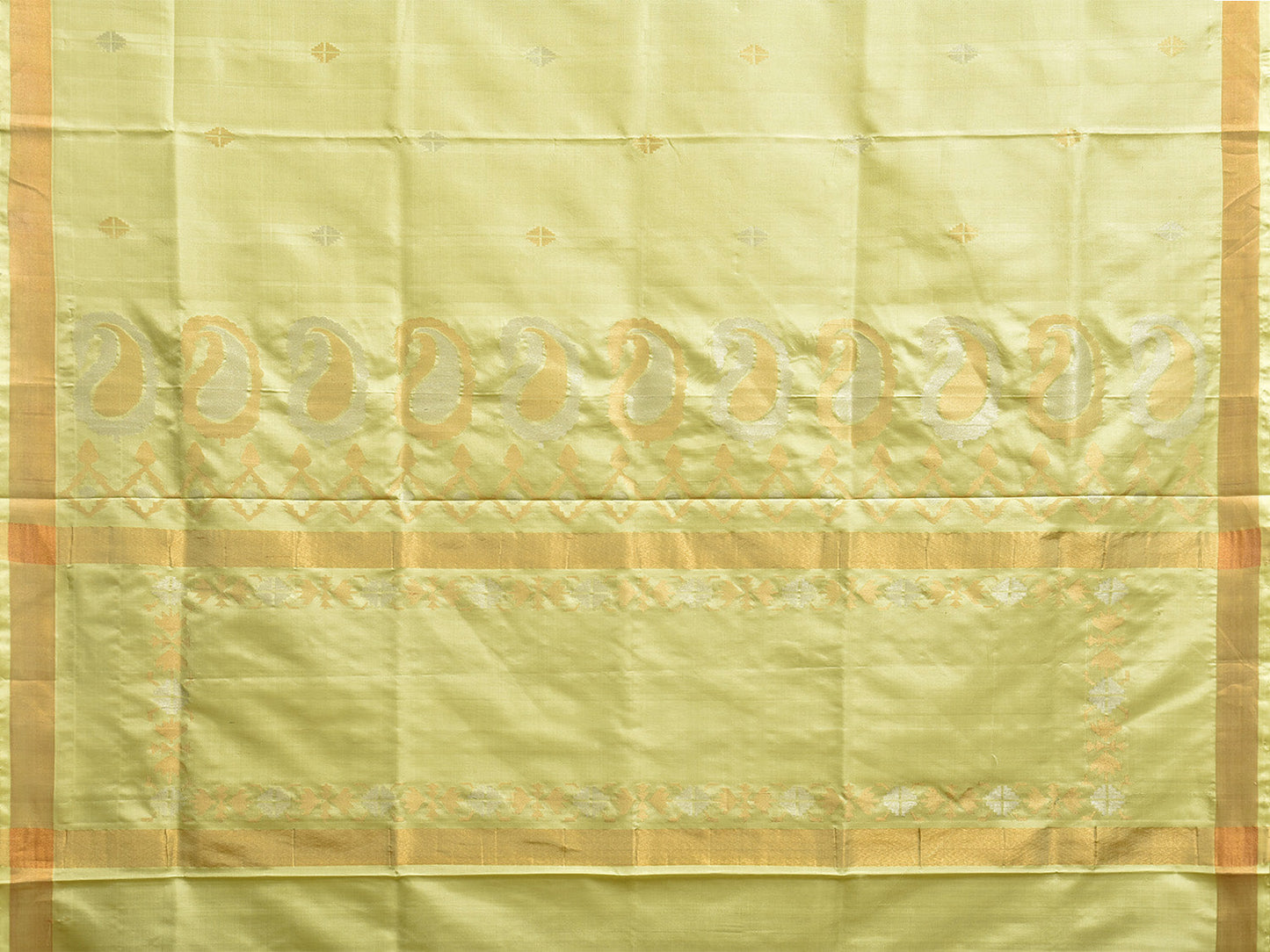 Light Green Uppada Silk Handloom Saree with Mango Pallu Design u2321