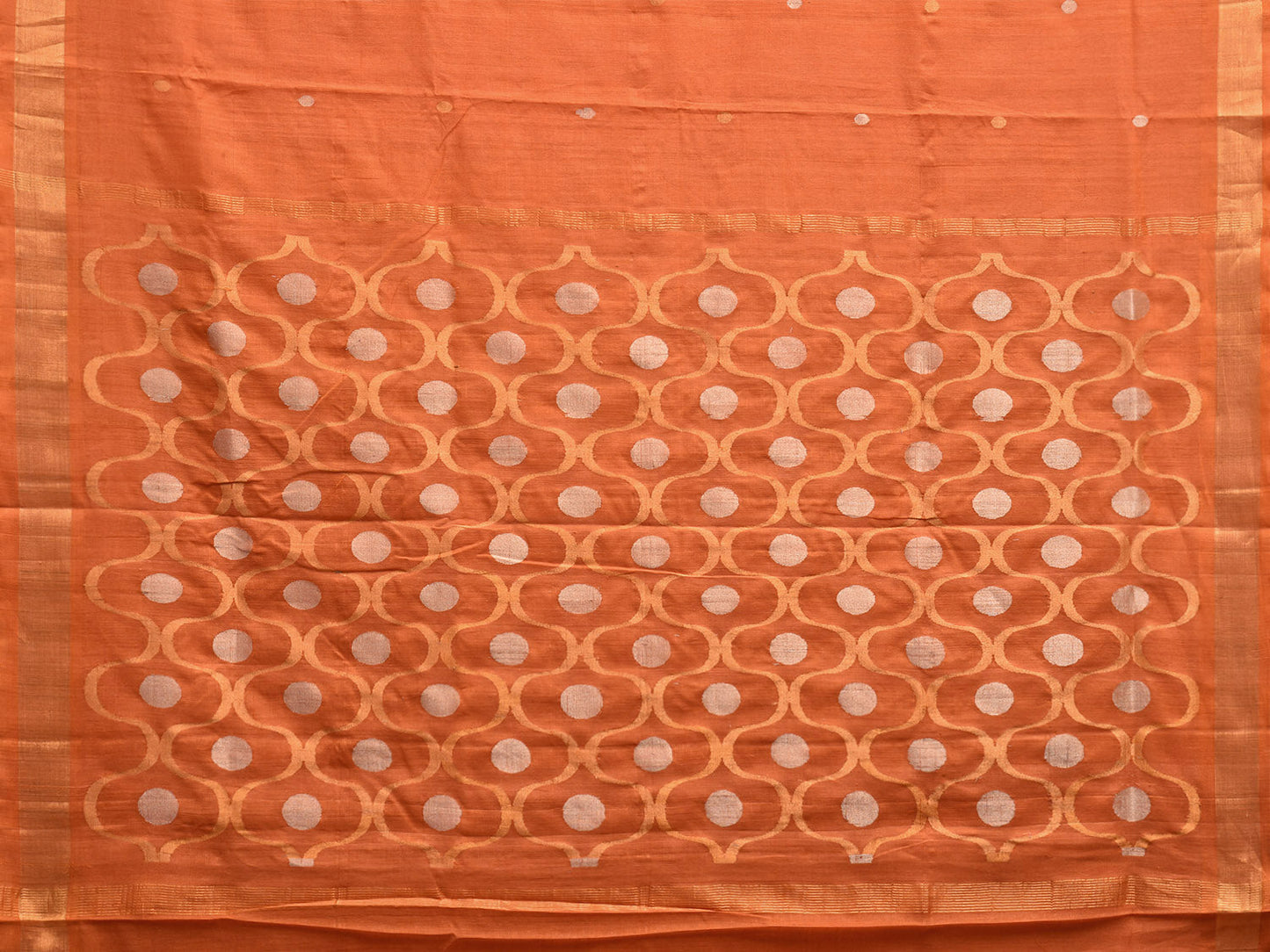 Orange Uppada Cotton Handloom Saree with Grill Pallu Design u2325