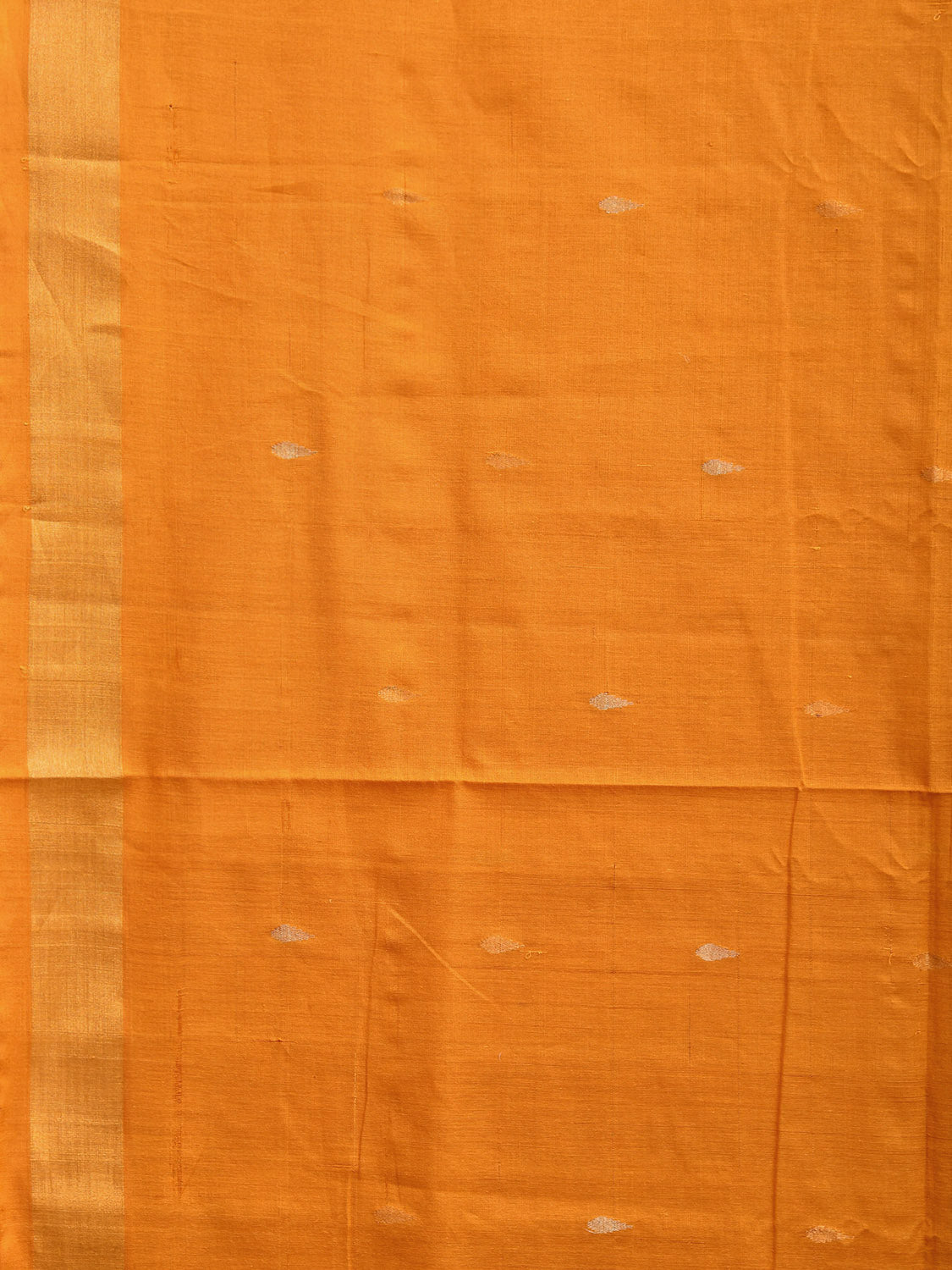 Orange Uppada Cotton Handloom Saree with Floral Pallu Design u2329