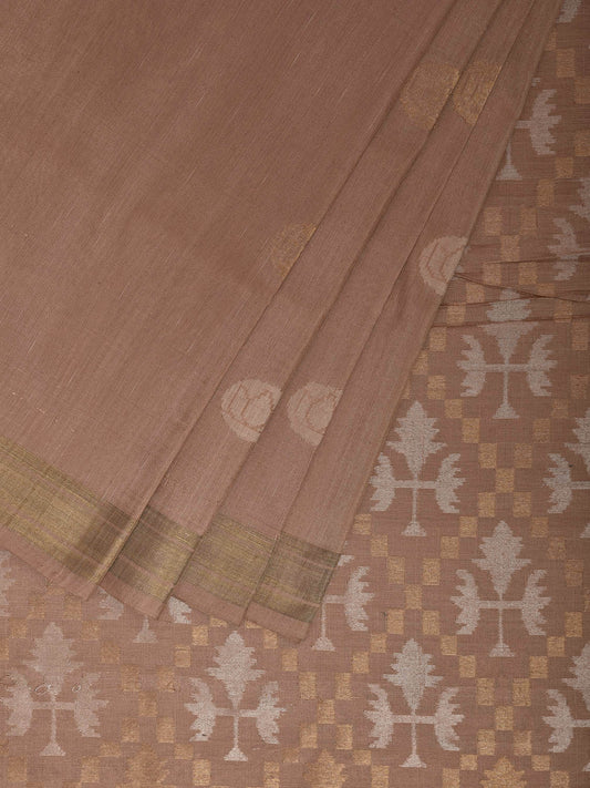 Cream Uppada Cotton Handloom Saree with Body Buta and Jamdani Pallu Design u2371