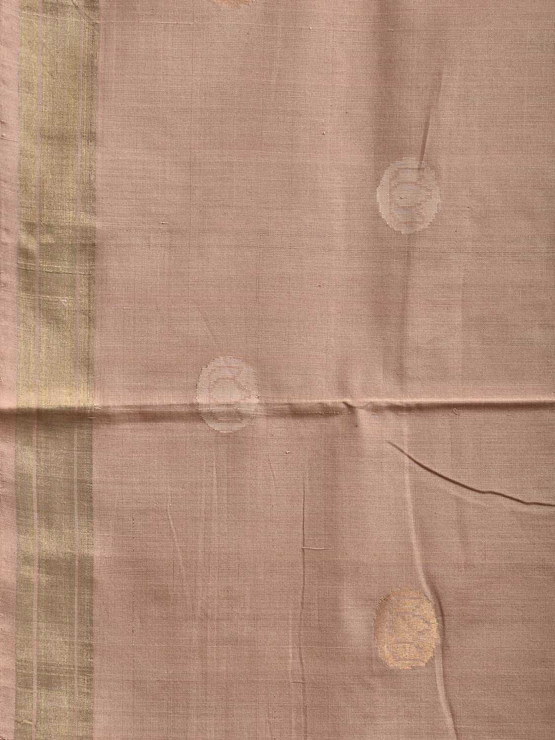 Cream Uppada Cotton Handloom Saree with Body Buta and Jamdani Pallu Design u2371