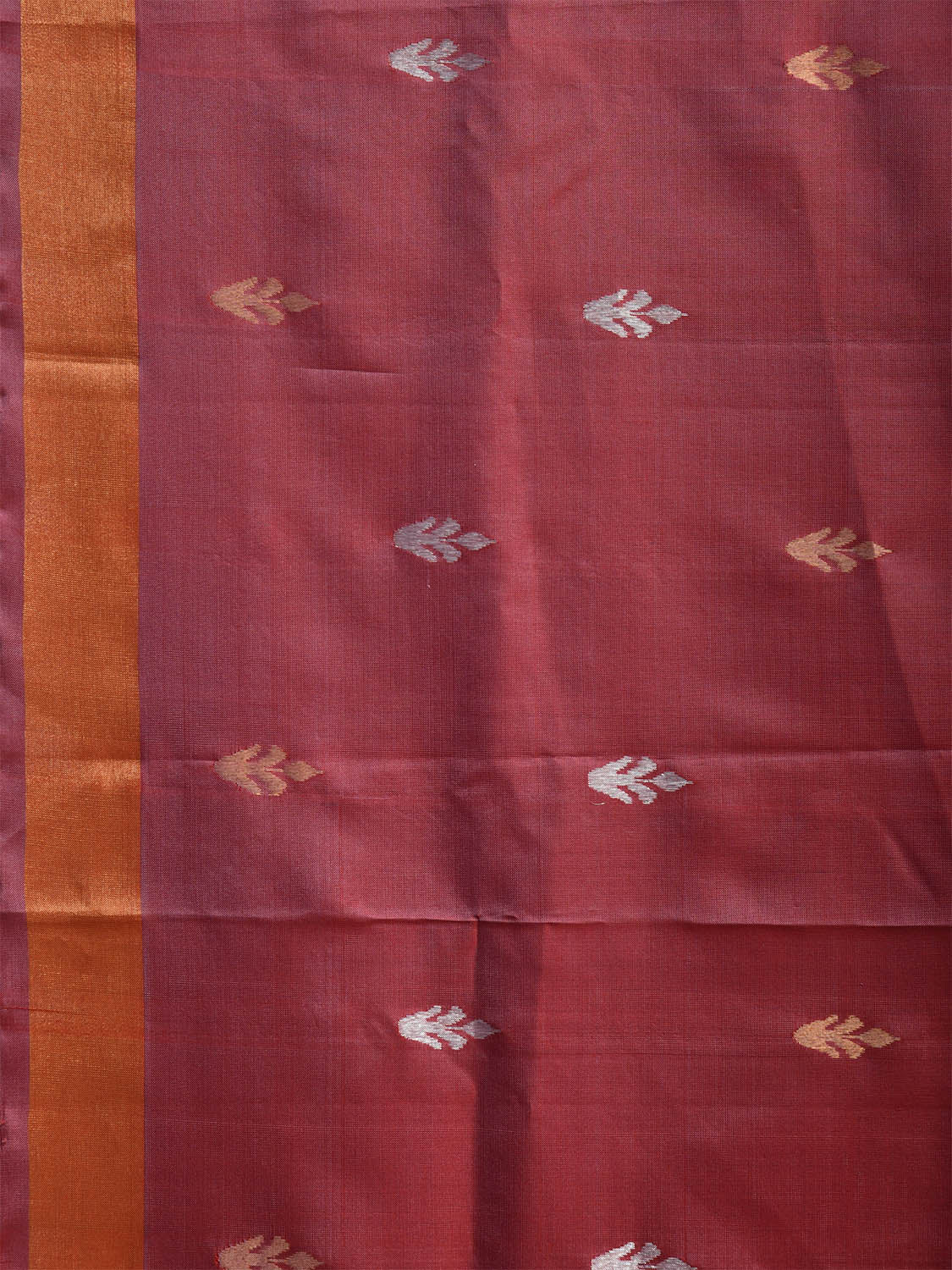 Burgundy Uppada Silk Handloom Saree with Floral Pallu Design u2373