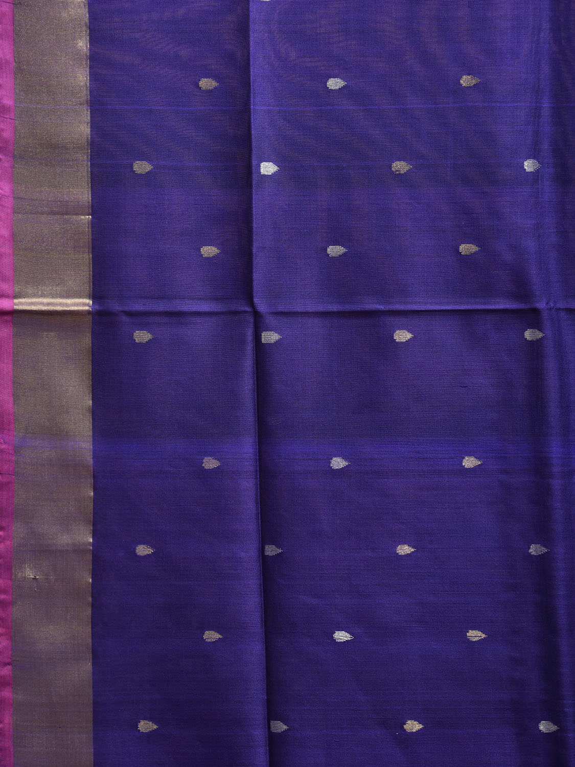 Dark Blue and Purple Uppada Silk Handloom Saree with Floral Pallu Design u2376