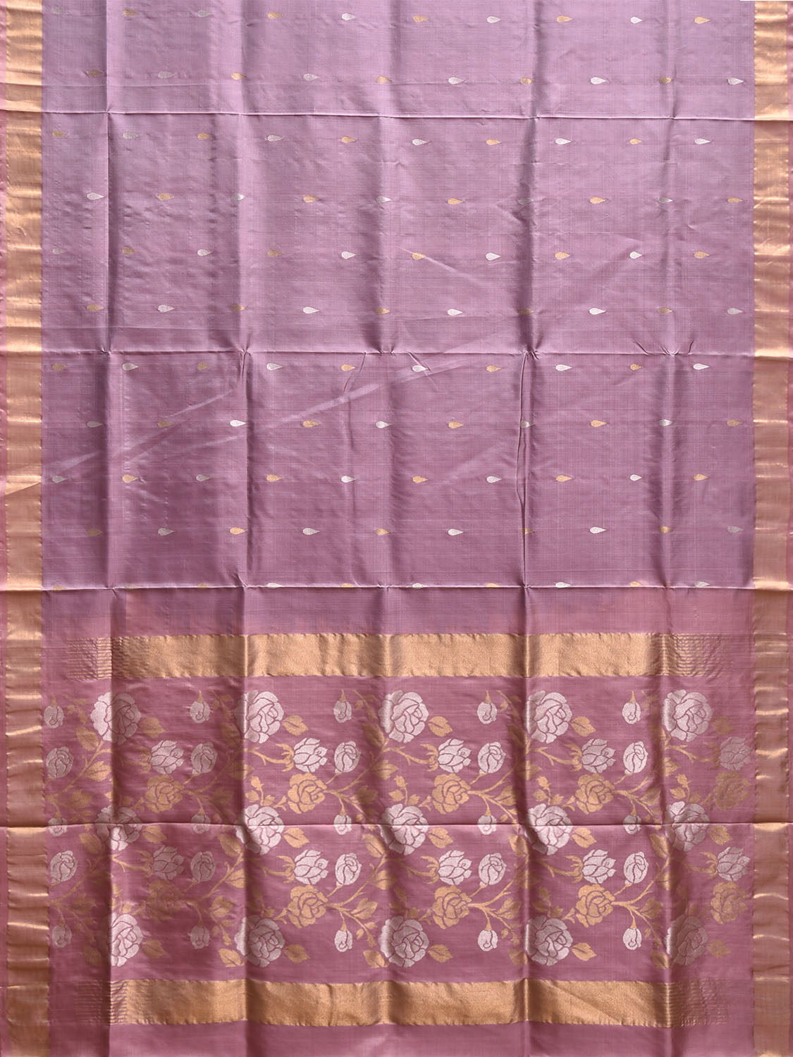 Mauve Uppada Silk Handloom Saree with Floral Pallu Design u2377