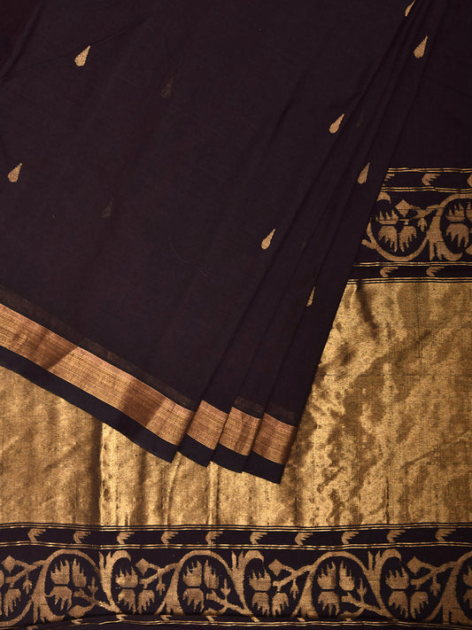 Brown Uppada Cotton Handloom Saree with Ashavali Pallu Design u2378