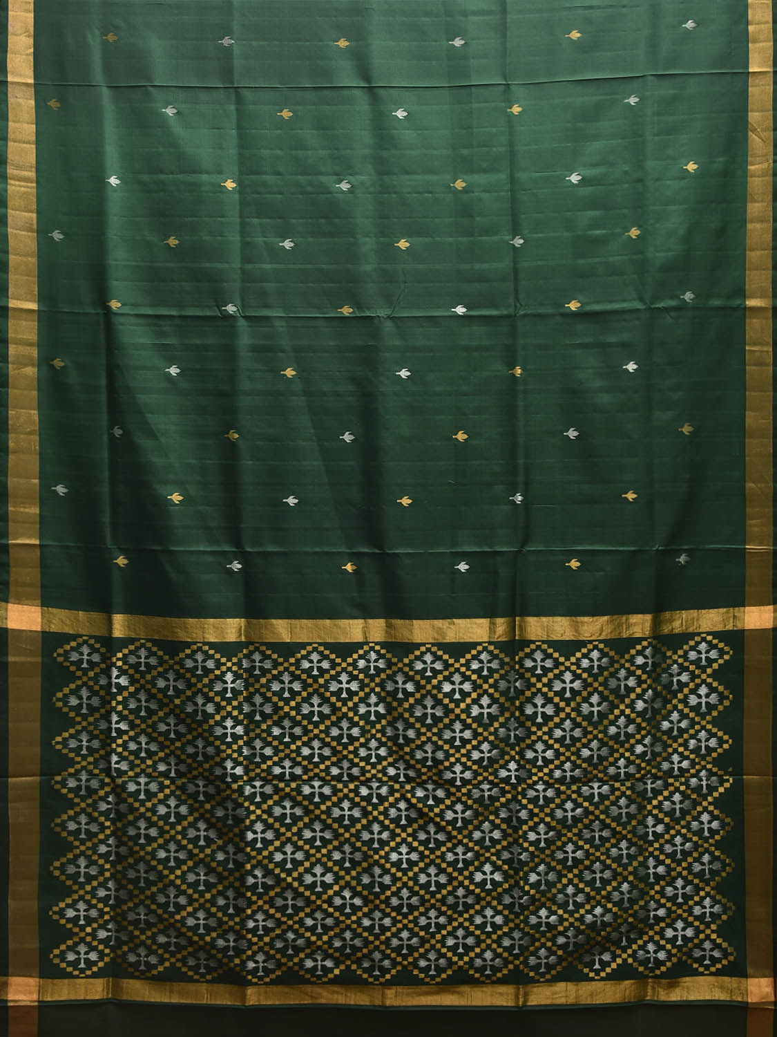 Green Uppada Silk Handloom Saree with Jamdani Pallu Design u2381