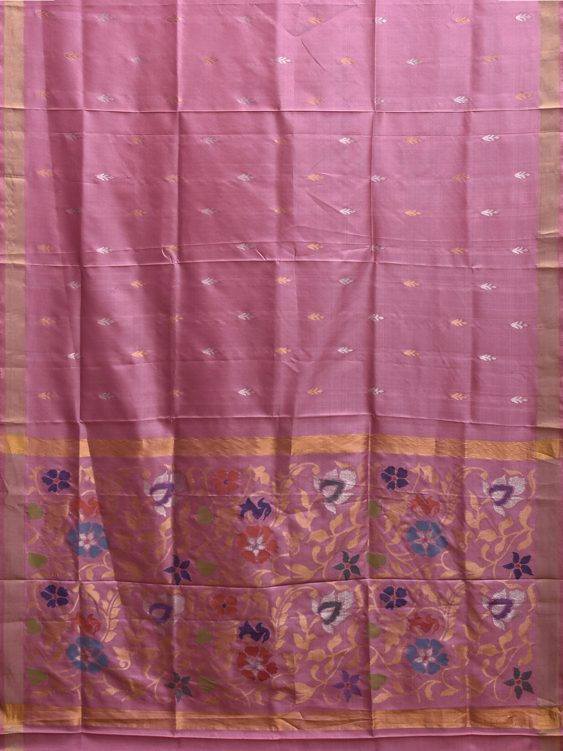 Light Pink Uppada Silk Handloom Saree with Floral Pallu Design u2387