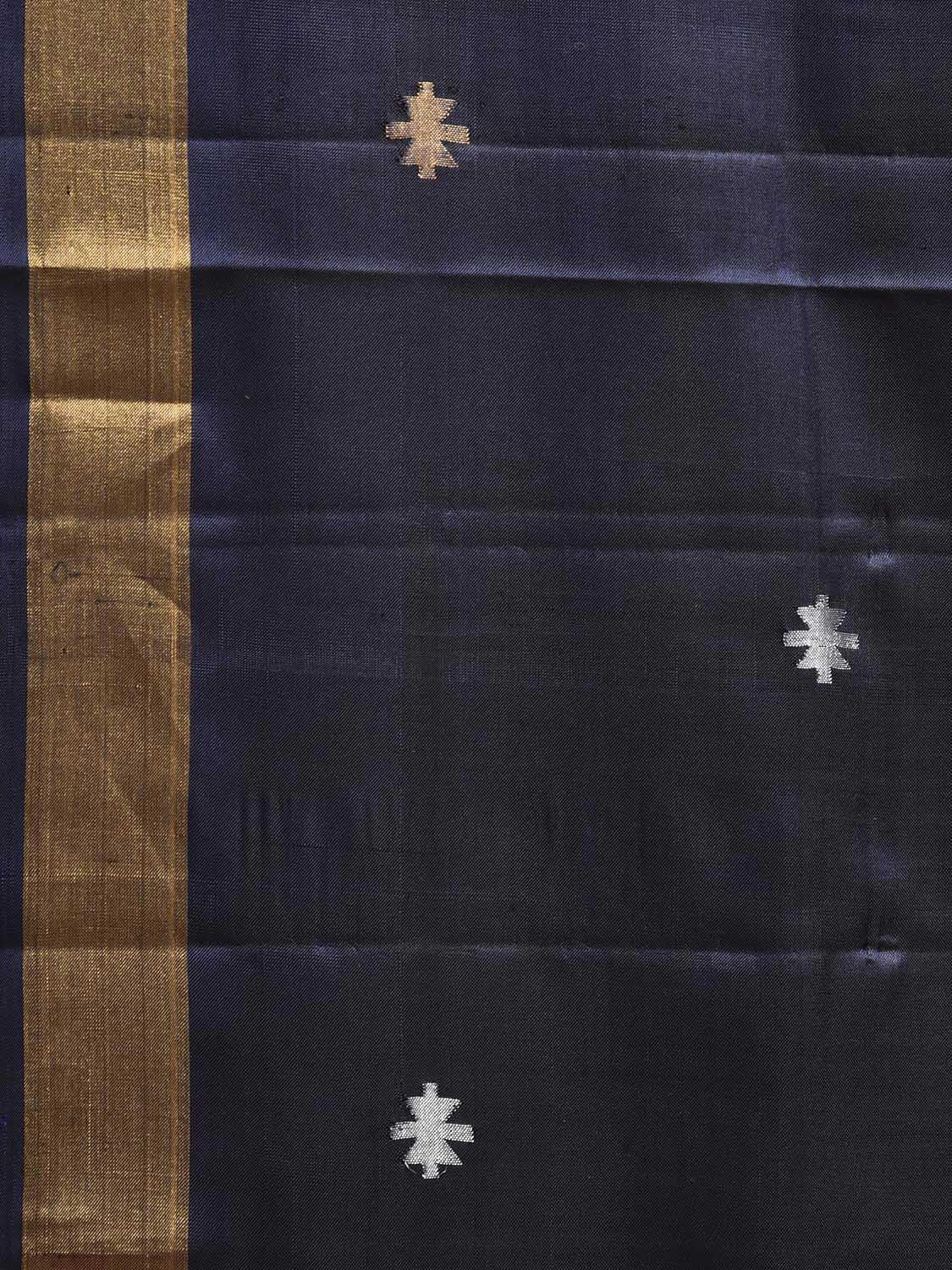 Navy Uppada Silk Handloom Saree with Jamdani Pallu Design u2395