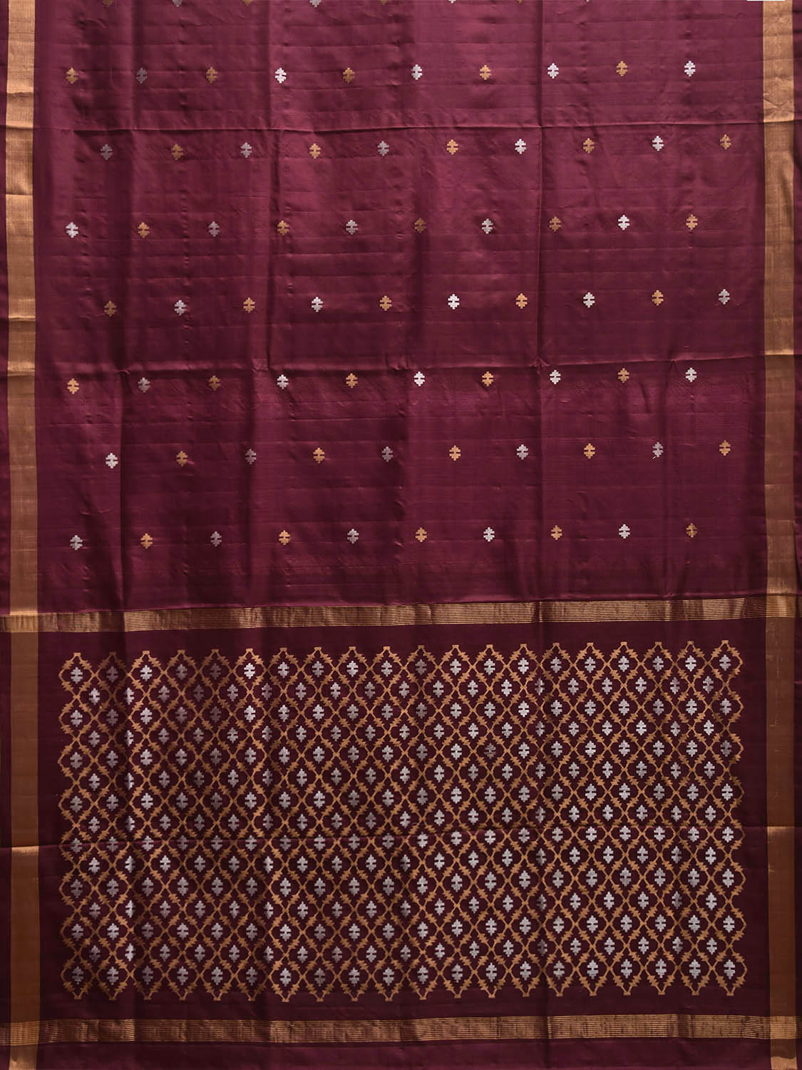 Maroon Uppada Silk Handloom Saree with Jamdani Pallu Design u2396