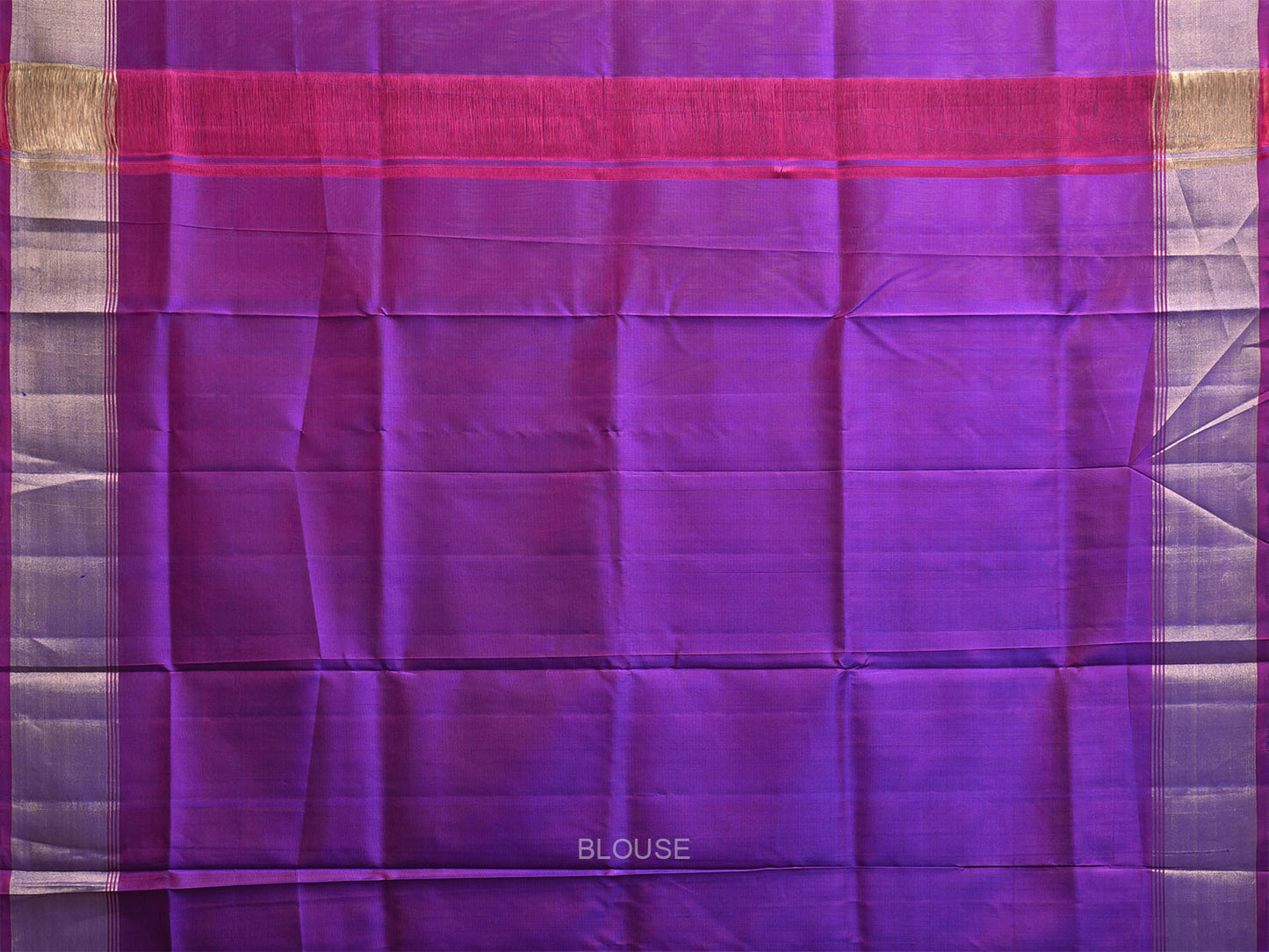 Dark Blue and Purple Uppada Silk Handloom Plain Saree with Contrast Pallu Design u2404