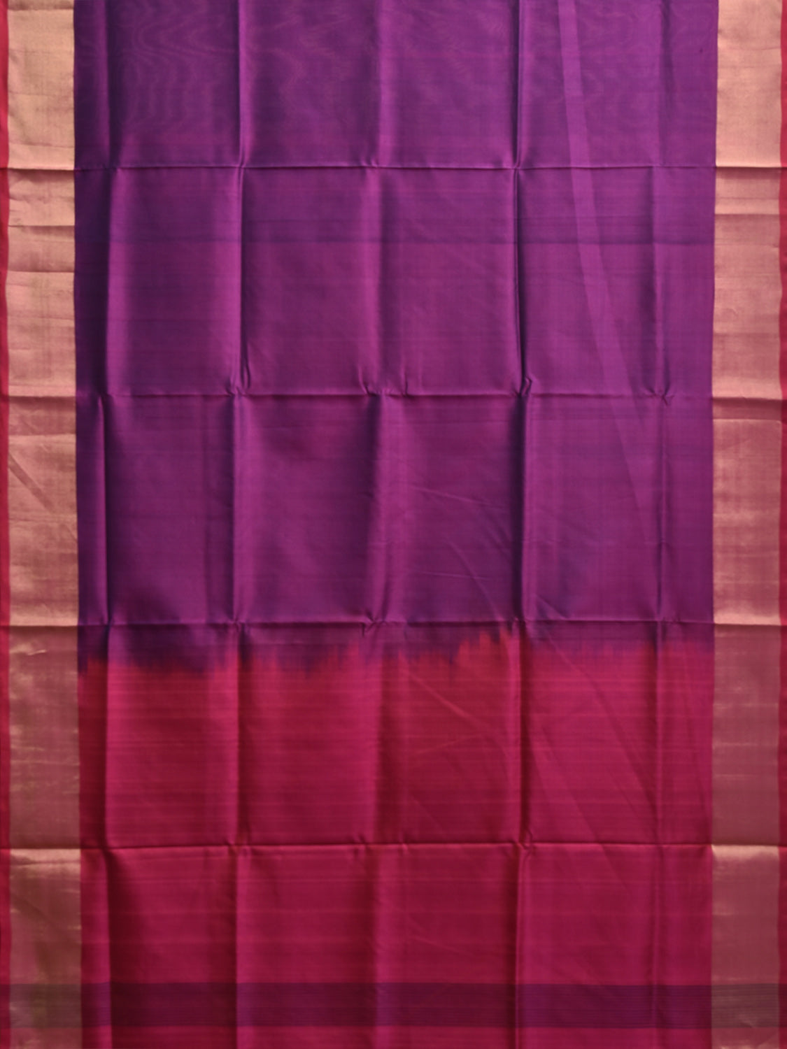 Purple and Pink Uppada Silk Handloom Plain Saree with Contrast Pallu Design u2405
