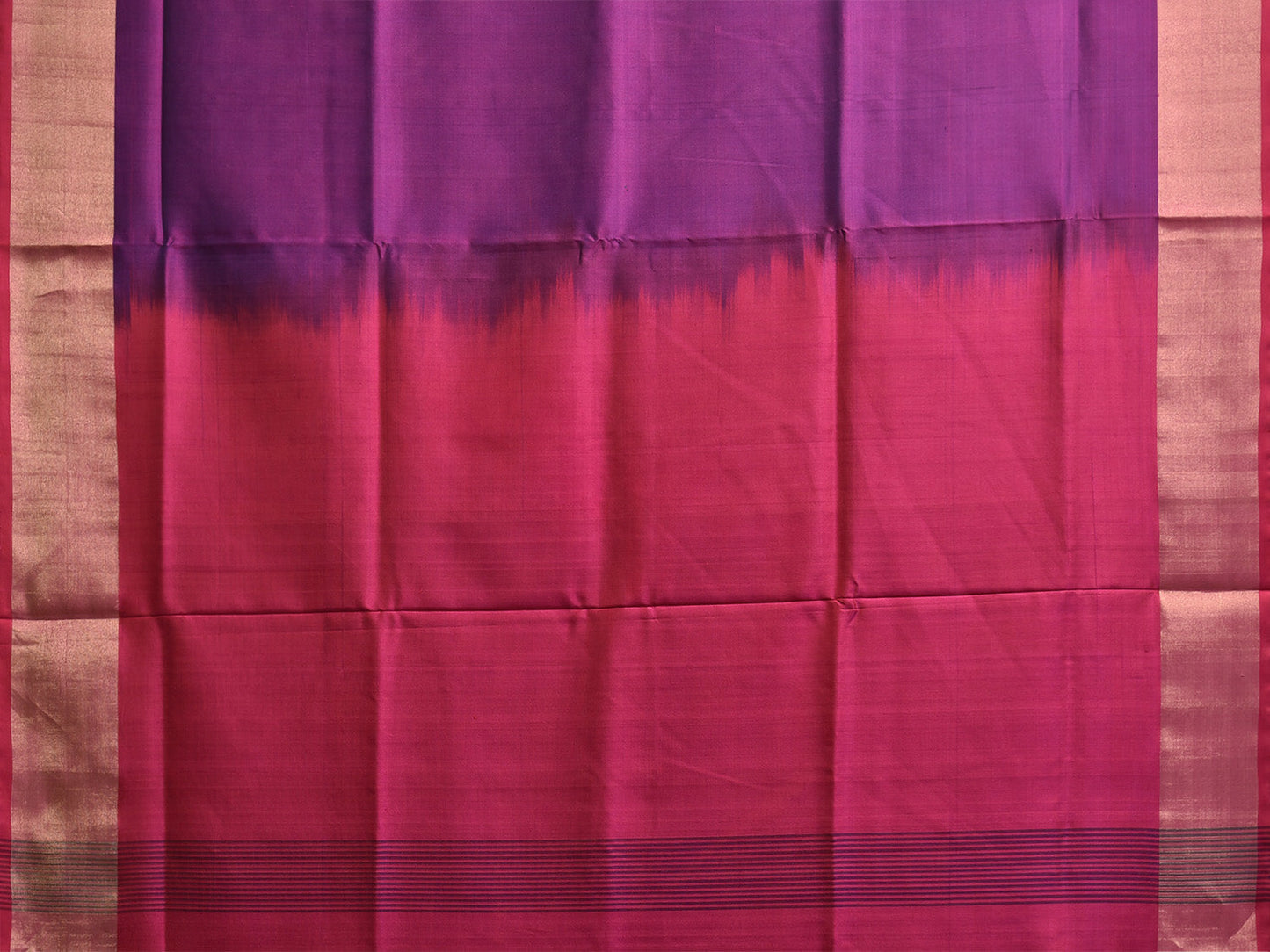 Purple and Pink Uppada Silk Handloom Plain Saree with Contrast Pallu Design u2405