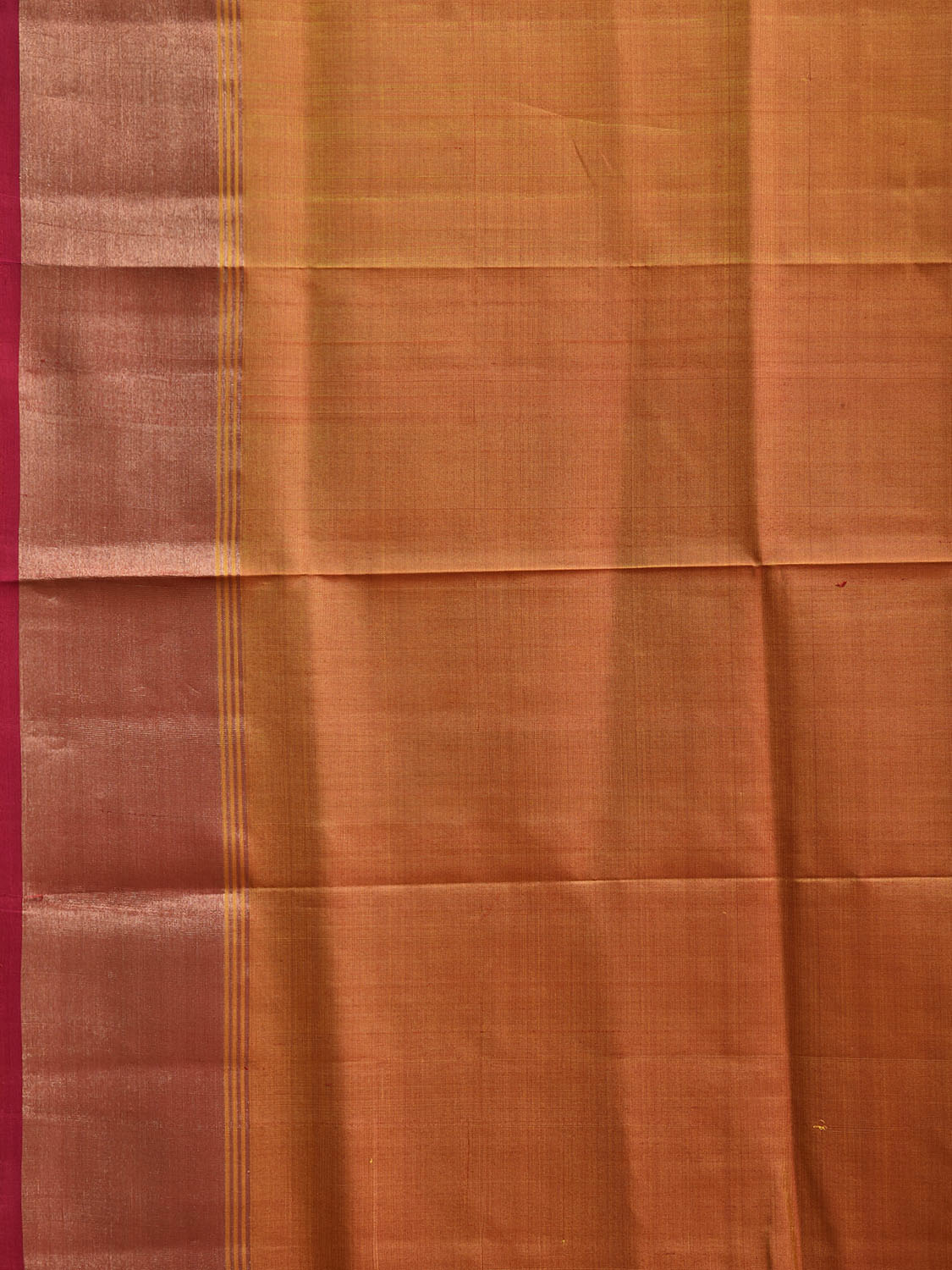 Mustard and Pink Uppada Silk Handloom Plain Saree with Contrast Pallu Design u2406