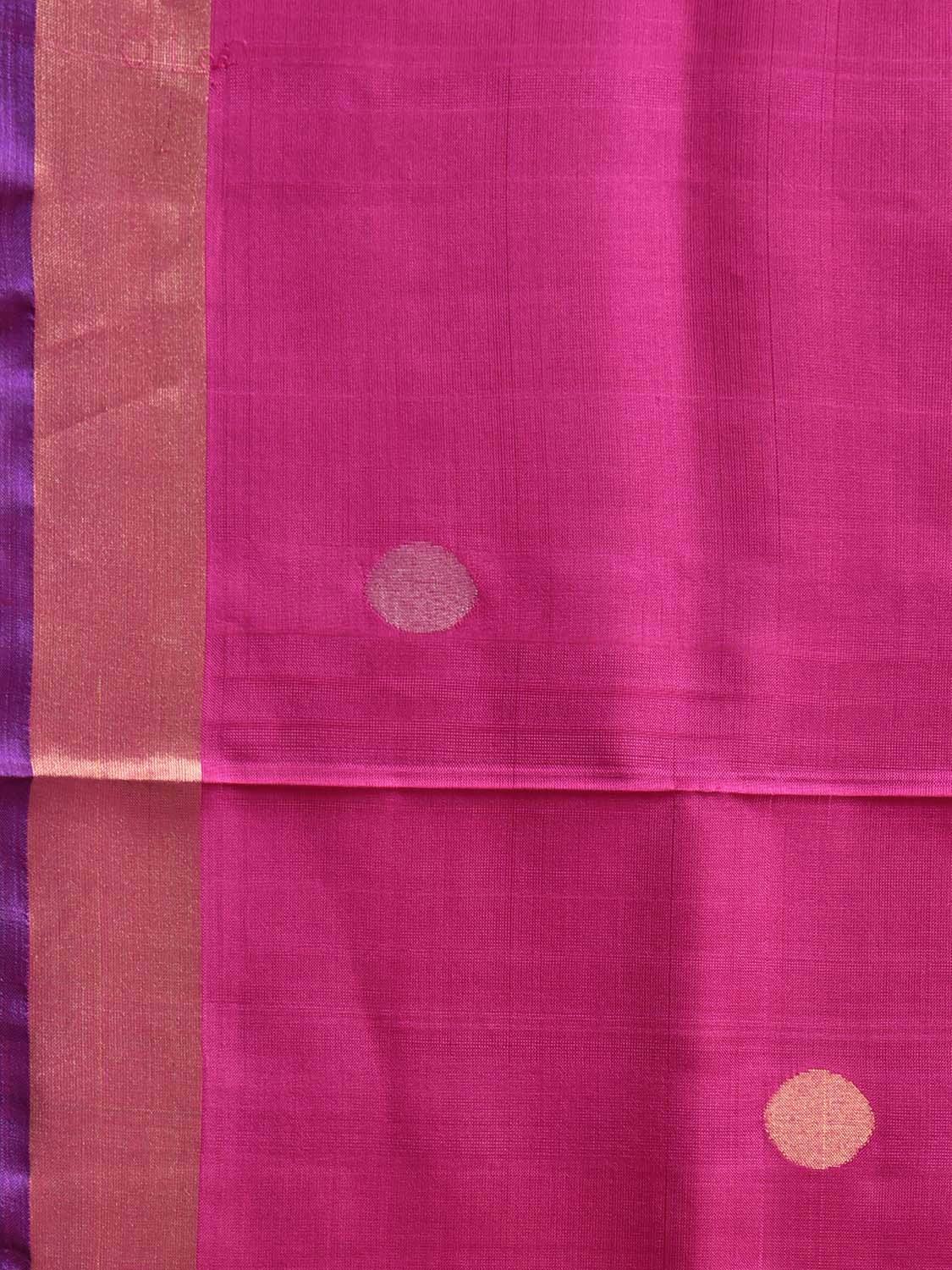 Pink Uppada Silk Handloom Saree with Birds Pallu Design u2414