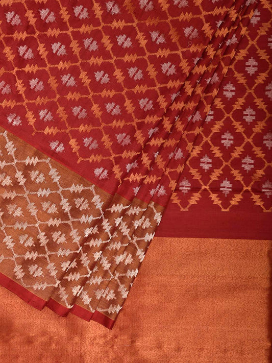 Red Uppada Silk Handloom Saree with All Over Jamdani Design u2424