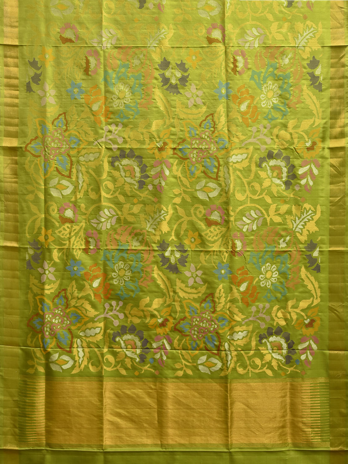 Light Green Uppada Silk Handloom Saree with All Over Floral Design u2425
