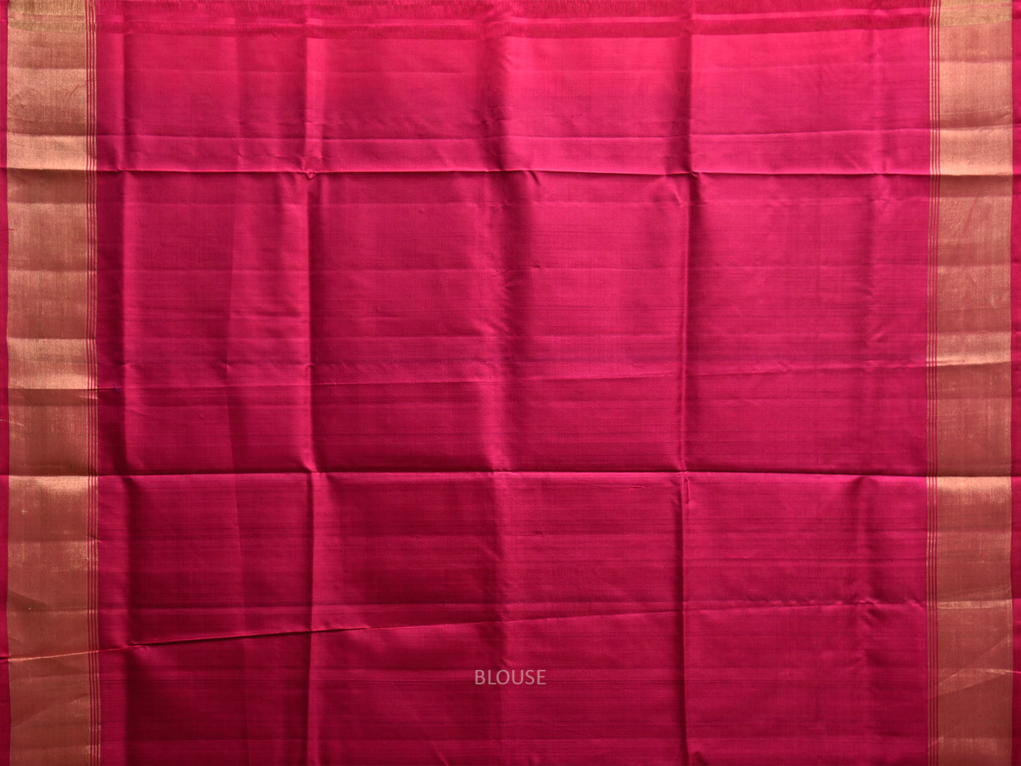 Dark Green and Pink Uppada Silk Handloom Plain Saree with Contrast Pallu Design u2433