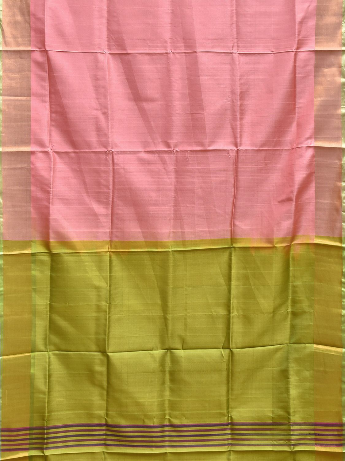 Peach and Light Green Uppada Silk Handloom Saree with Contrast Pallu Design u2451