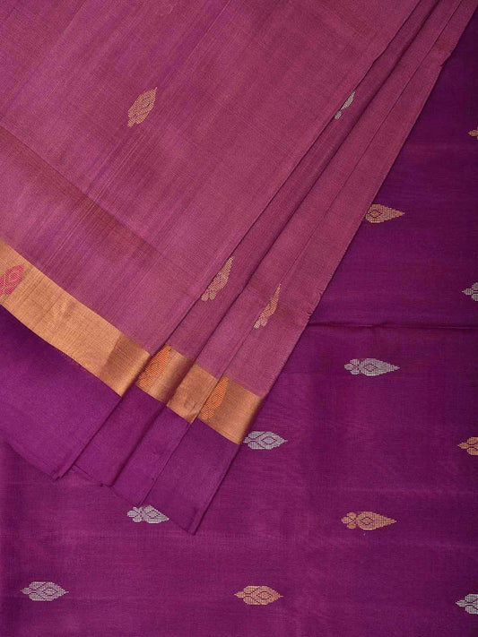 Burgundy and Purple Uppada Silk Handloom Saree with Body Buta Design u2454