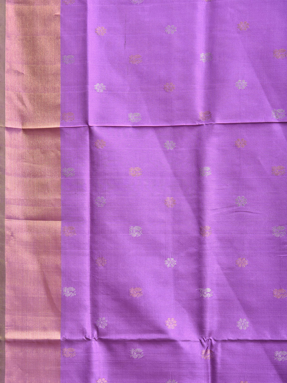 Lavender and Olive Uppada Silk Handloom Saree with Body Buta Design u2455