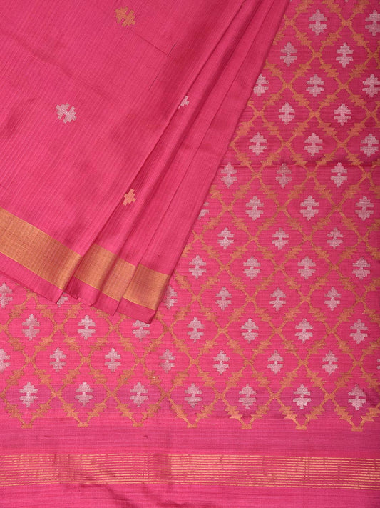 Pink Uppada Silk Handloom Saree with Jamdani Pallu Design u2456