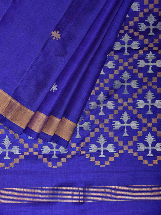 Blue Uppada Silk Handloom Saree with Jamdani Pallu Design u2457