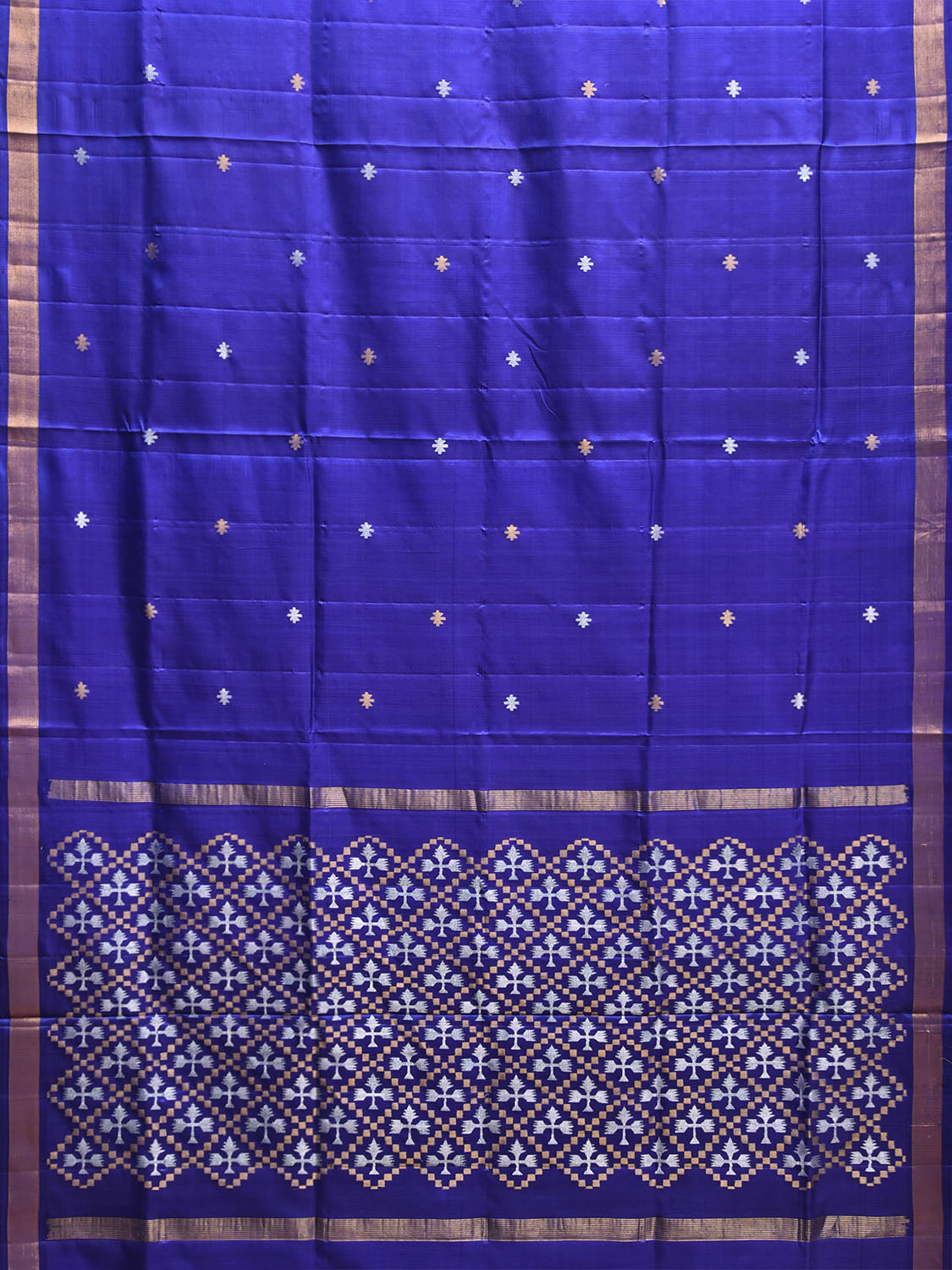 Blue Uppada Silk Handloom Saree with Jamdani Pallu Design u2457