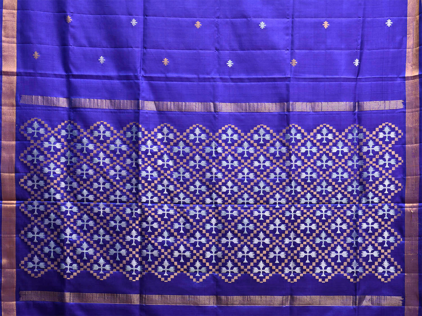Blue Uppada Silk Handloom Saree with Jamdani Pallu Design u2457