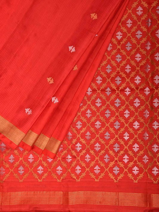 Red Uppada Silk Handloom Saree with Jamdani Pallu Design u2458