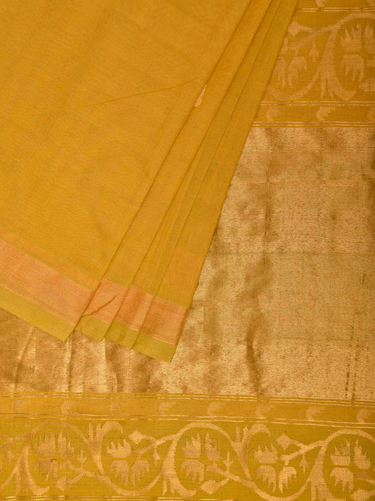 Mustard Uppada Cotton Handloom Saree with Aashavali Pallu Design u2460