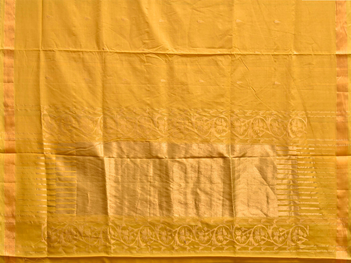 Mustard Uppada Cotton Handloom Saree with Aashavali Pallu Design u2460