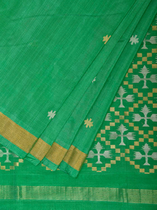 Green Uppada Silk Handloom Saree with Jamdani Pallu Design u2461
